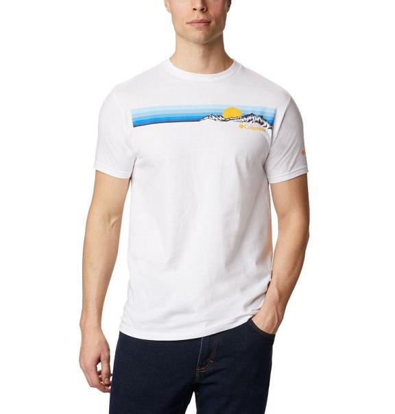 Columbia T-Shirt Herre PFG Hvide OLFU84571 Danmark